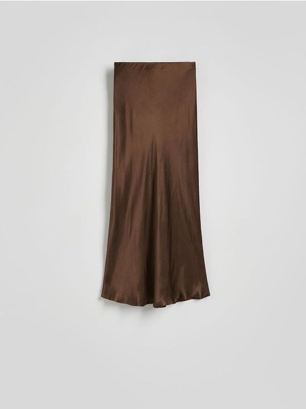 Reserved Reserved - Suknja od viskoze - smeđi