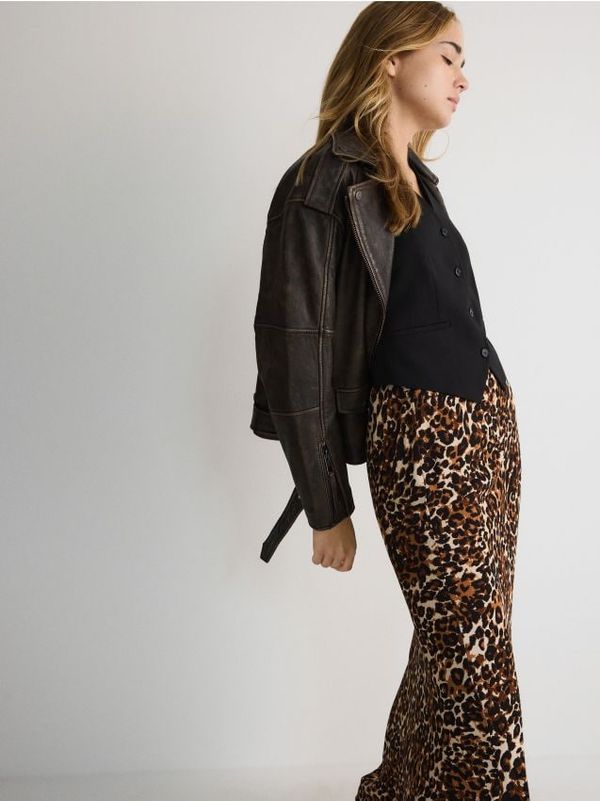 Reserved Reserved - Suknja od viskoze - zlatnosmeđe