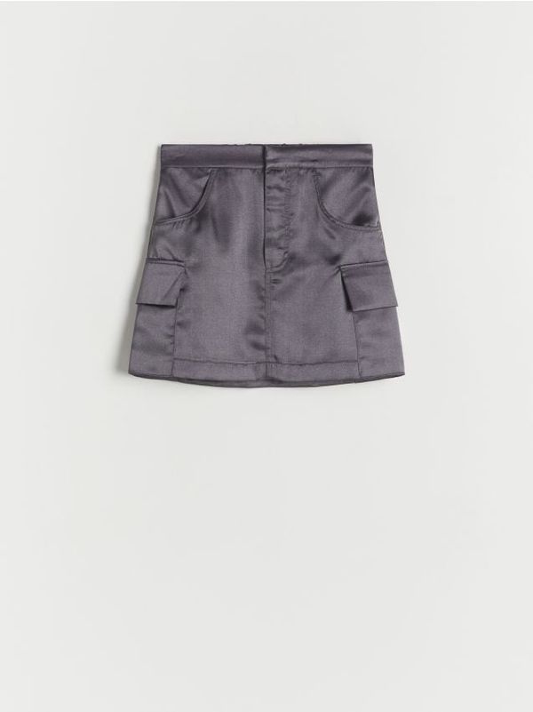 Reserved Reserved - Suknja s cargo džepovima - tamnosivo