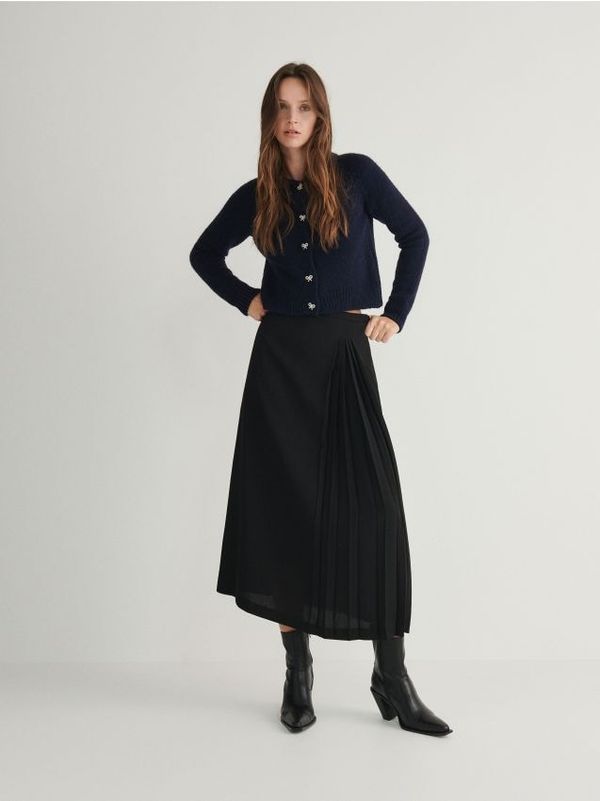 Reserved Reserved - Suknja s plisiranim detaljem - crno