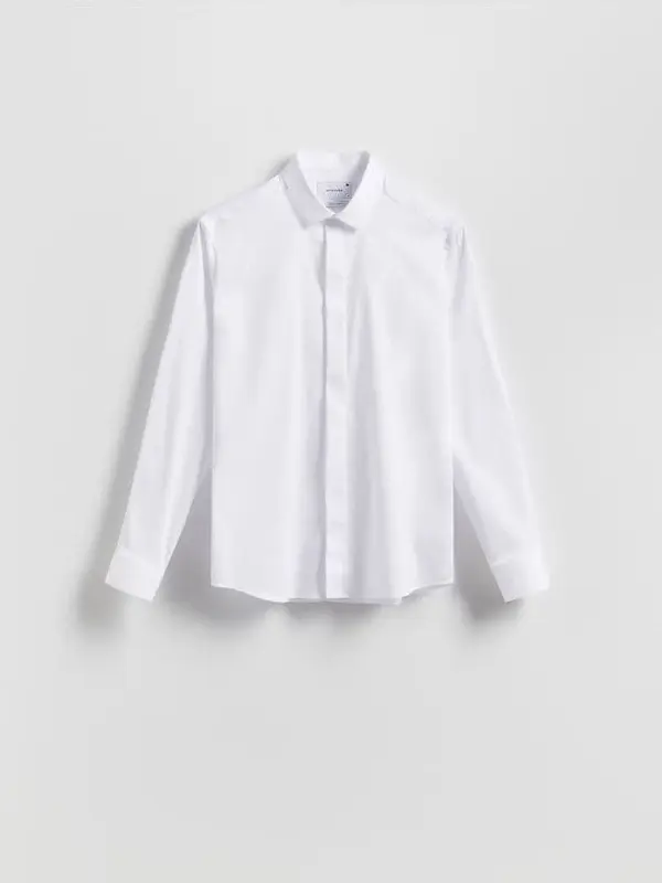 Reserved Reserved - Super slim fit obična košulja - bijela