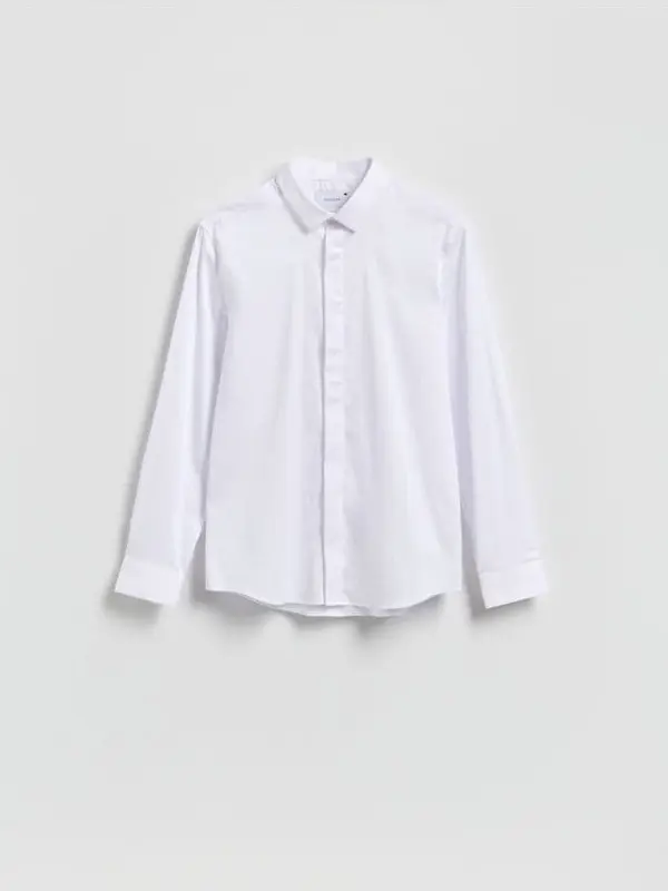 Reserved Reserved - Super slim fit obična košulja - bijela