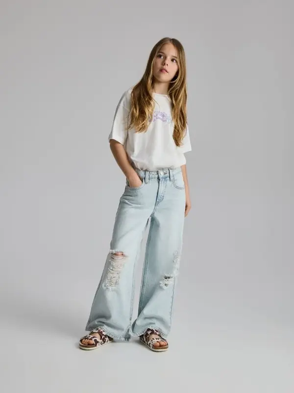 Reserved Reserved - Super wide leg traperice - plava