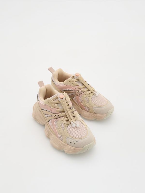 Reserved Reserved - Tenisice od kombiniranih materijala - boja kože