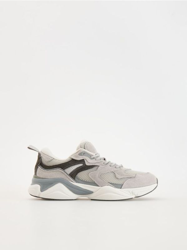 Reserved Reserved - Tenisice od kombiniranih materijala - light grey