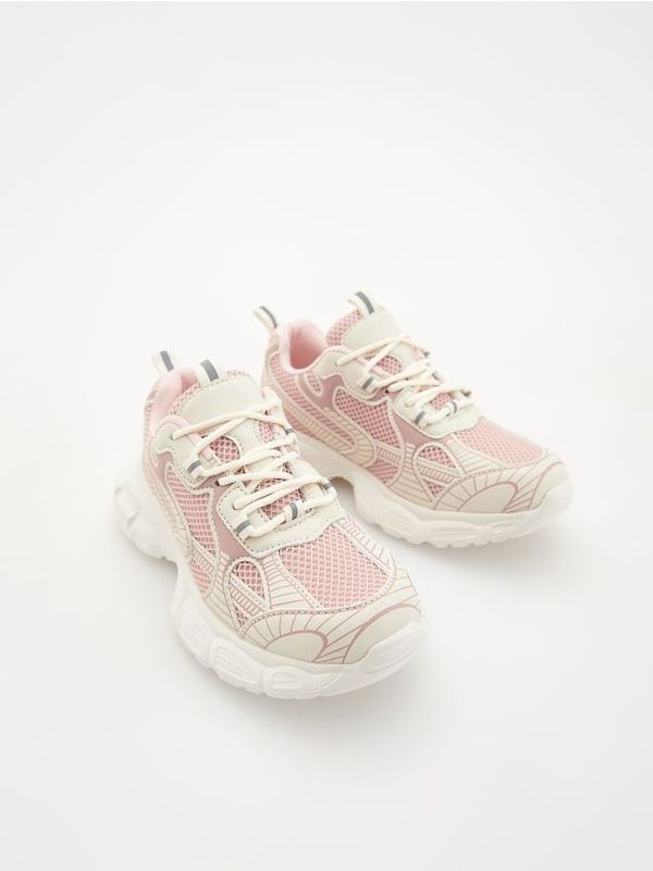 Reserved Reserved - Tenisice s reflektirajućim elementima - prljavoroza