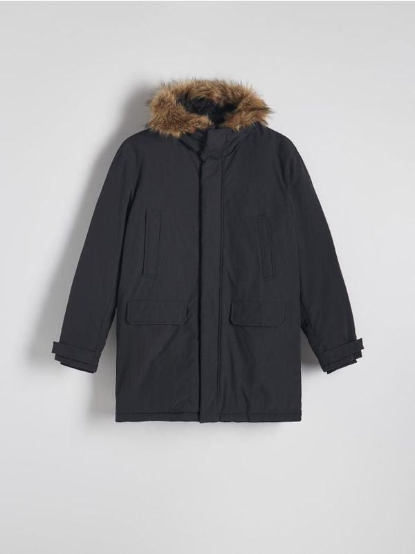 Reserved Reserved - Termoizolirana parka s kapuljačom - crno