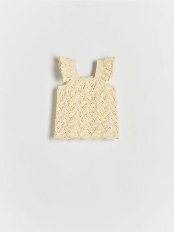 Reserved Reserved - Top od žerseja s naramenicama - žuta boja
