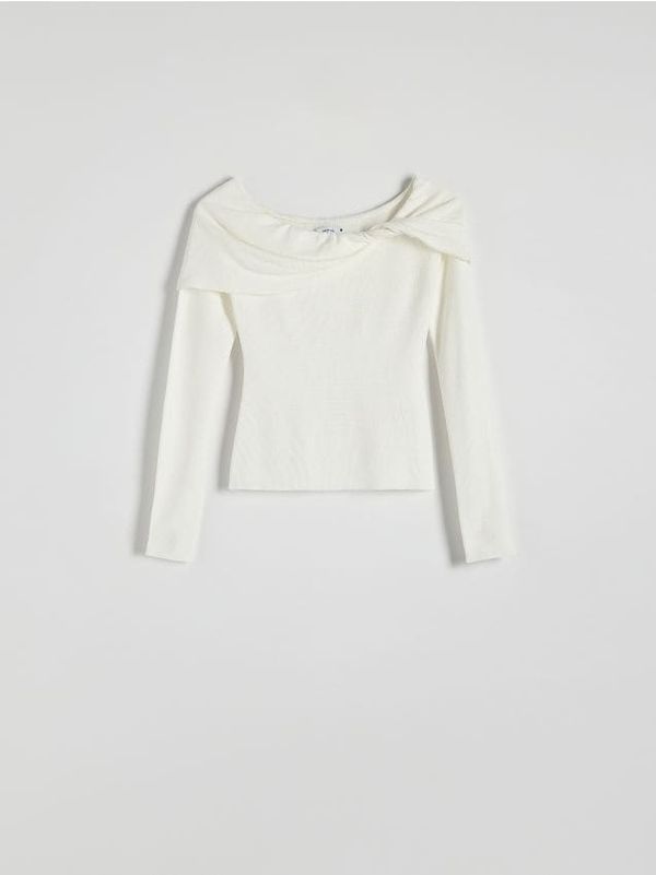 Reserved Reserved - Top od žerseja s visokim udjelom viskoze - krem