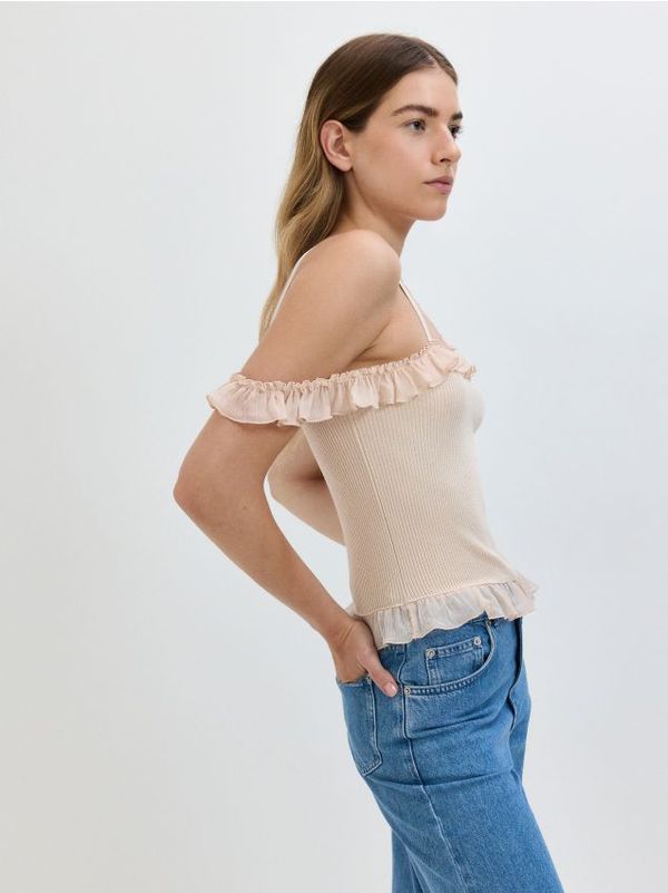 Reserved Reserved - Top otvorenih ramena - bež