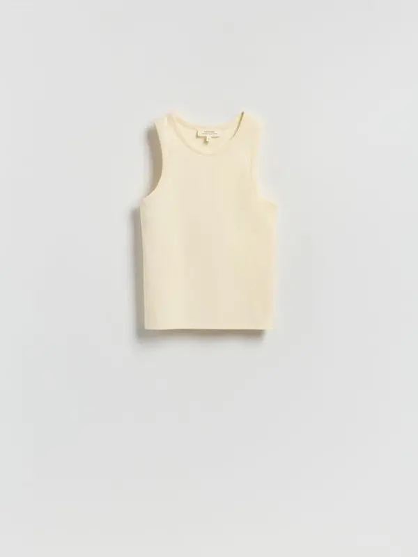Reserved Reserved - Top s lyocellom - krem
