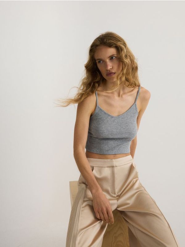 Reserved Reserved - Top s naramenicama - light grey