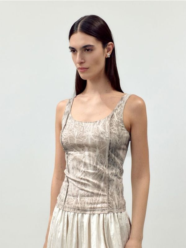 Reserved Reserved - Top s tie-dye uzorkom - bež