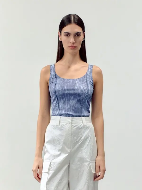 Reserved Reserved - Top s tie-dye uzorkom - indigo