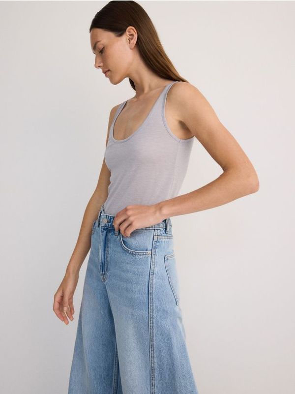 Reserved Reserved - Top s visokim udjelom liocela i mješavinom vune - light grey