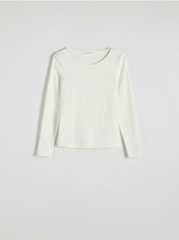 Reserved Reserved - Top s visokim udjelom pamuka - krem