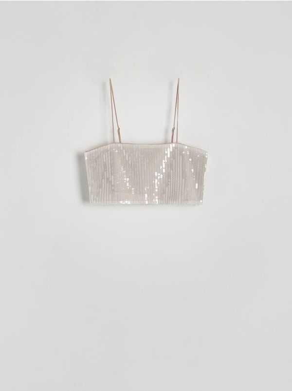Reserved Reserved - Top sa šljokicama - bež