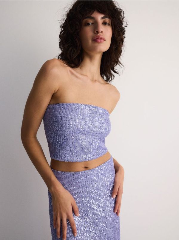 Reserved Reserved - Top sa šljokicama - boja lavande