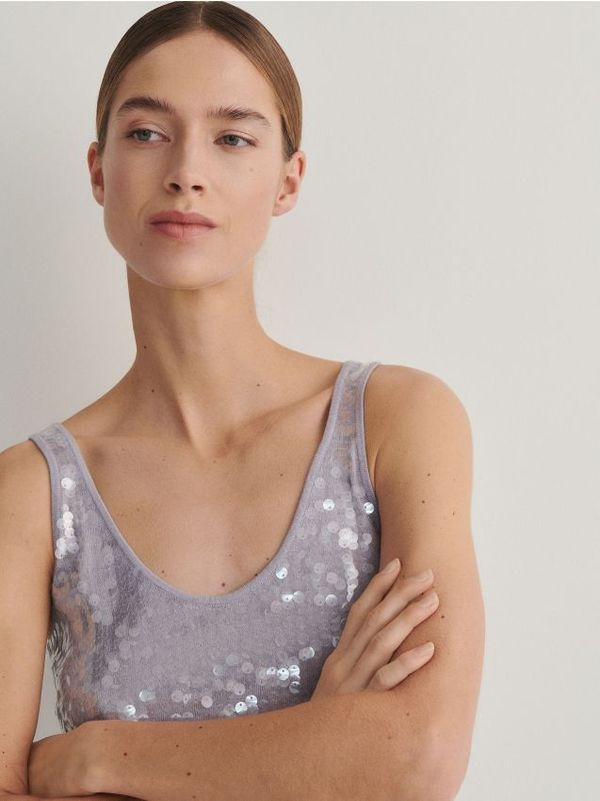 Reserved Reserved - Top sa šljokicama - srednjesivo