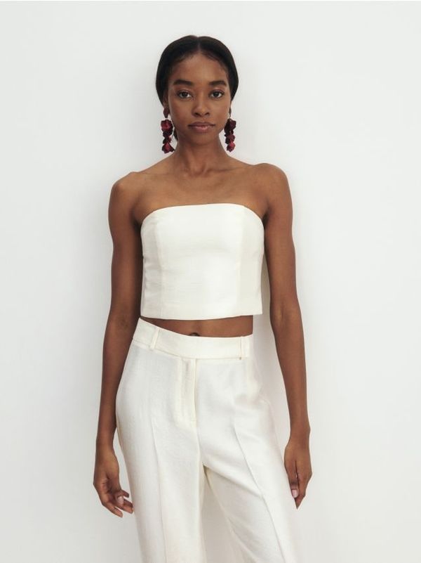 Reserved Reserved - Top u stilu korzeta - krem