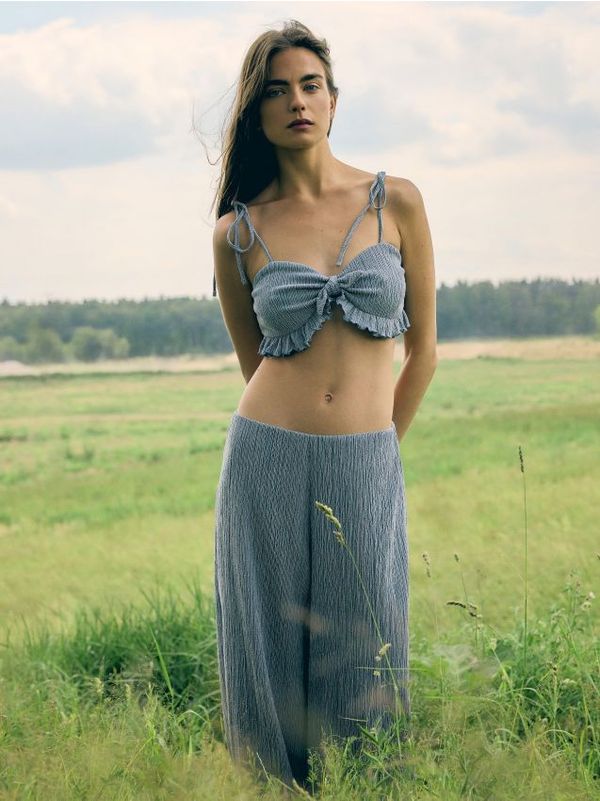 Reserved Reserved - Top u stilu negližea - mornarsko plava