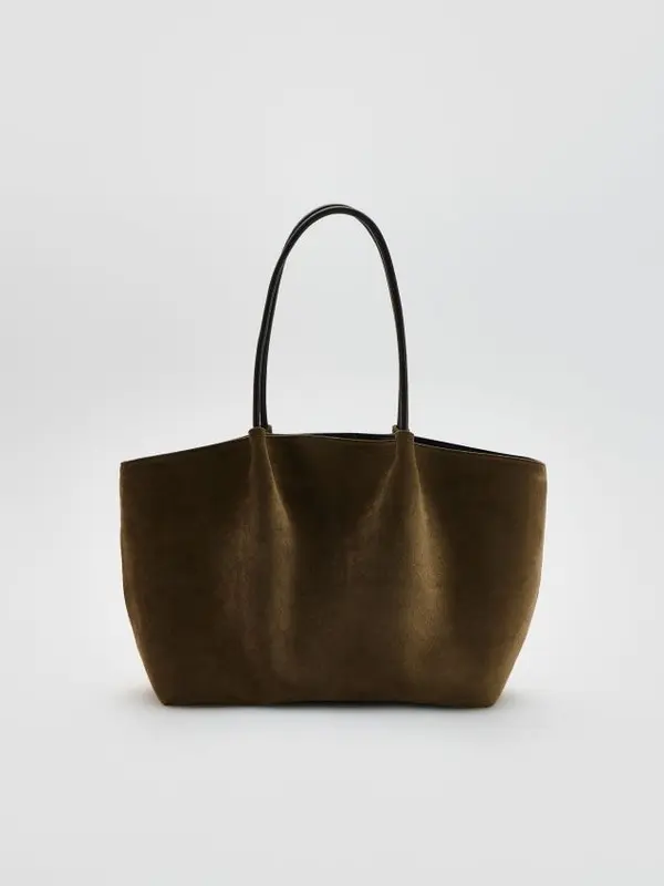 Reserved Reserved - Torba shopper od umjetne brušene kože - bež