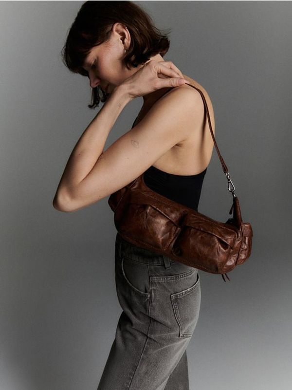 Reserved Reserved - Torba za nošenje na ramenu s džepovima - krem