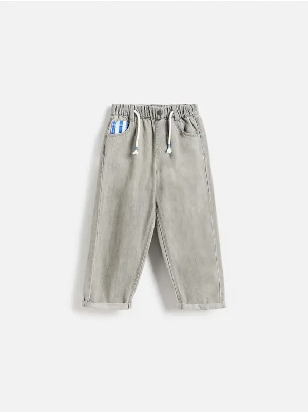 Reserved Reserved - Traperice relaxed fit - svijetlo siva