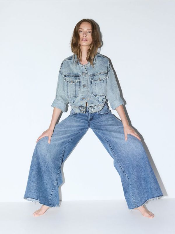 Reserved Reserved - Traperice sa širokim nogavicama - plavo