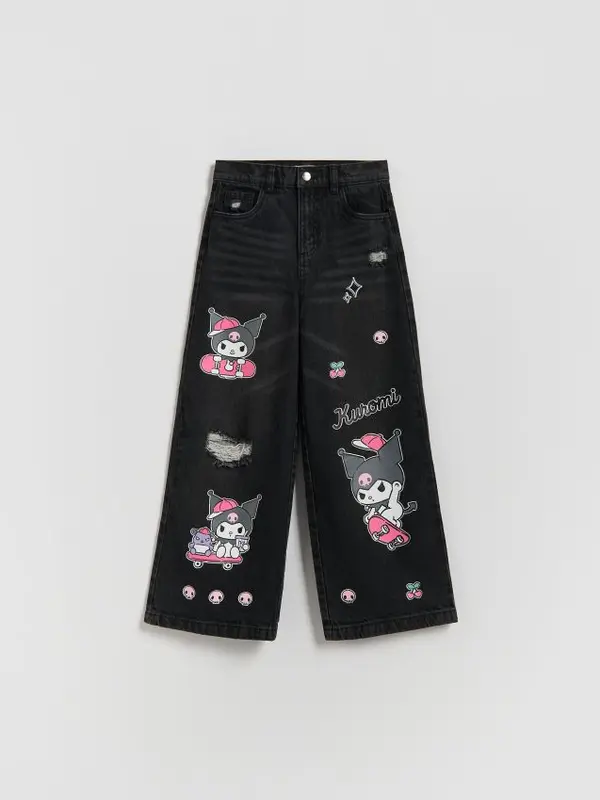 Reserved Reserved - Traperice super wide leg Kuromi - siva