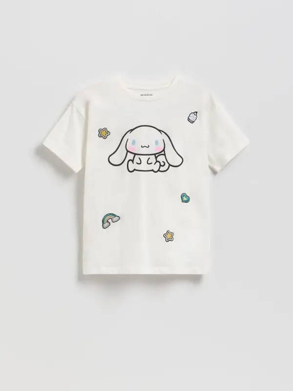 Reserved Reserved - T‑shirt Cinnamoroll - krem
