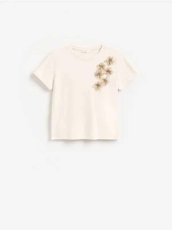 Reserved Reserved - T‑shirt s dekorativnim aplikacijama - boja kože