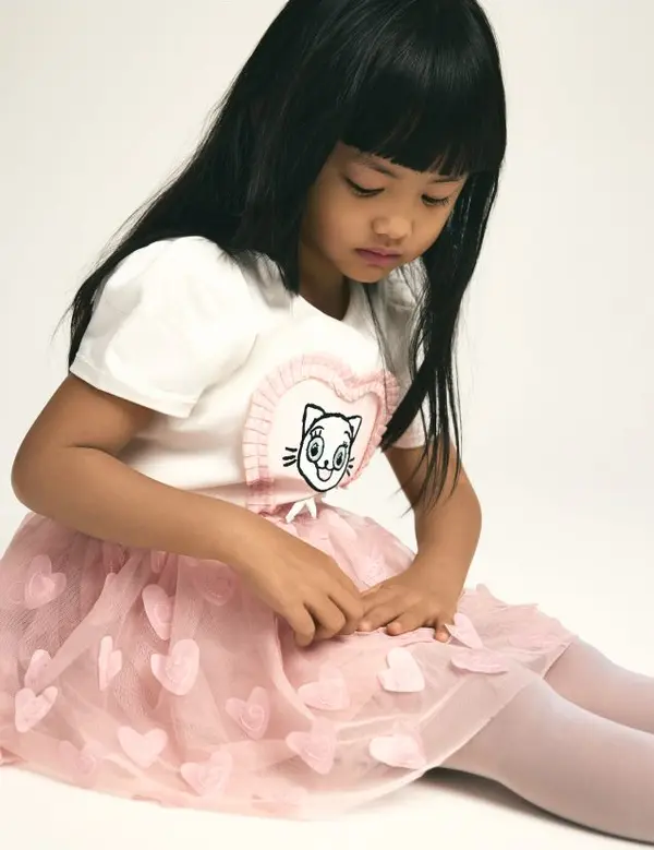 Reserved Reserved - Tulle suknja s aplikacijom - prljavoroza