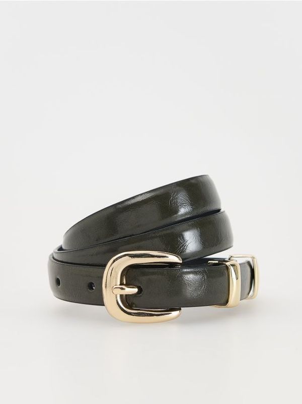 Reserved Reserved - Uski remen s kopčom - tamnozeleno