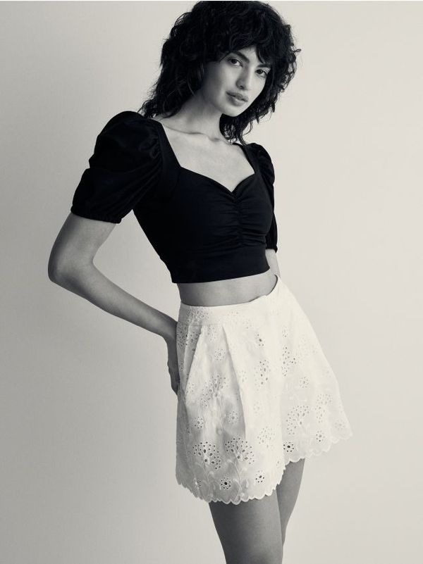 Reserved Reserved - Vezene kratke hlače - bijela