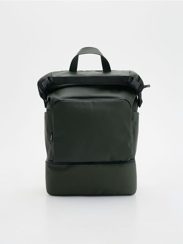 Reserved Reserved - Vodootporni ruksak s gornjim dijelom koji se može smotati - prljavozeleno