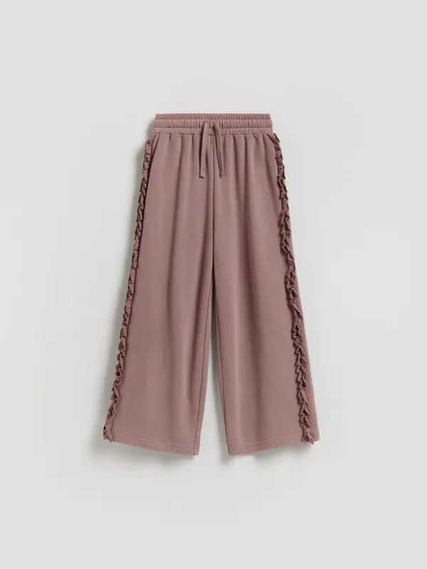 Reserved Reserved - Wide leg donji dio trenirke - boja kave
