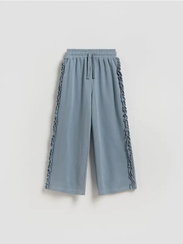 Reserved Reserved - Wide leg donji dio trenirke - mornarsko plava