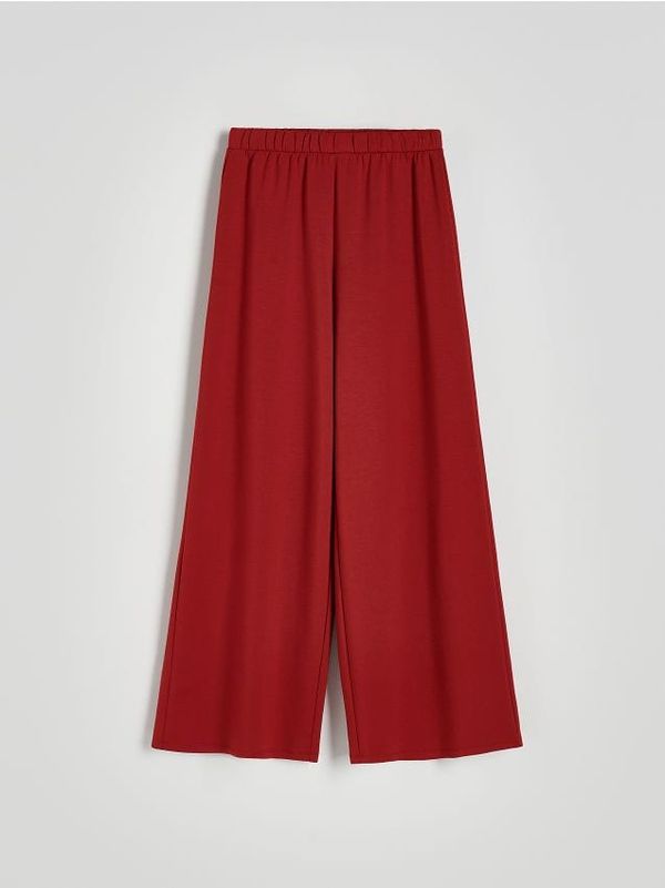 Reserved Reserved - Wide leg hlače - boja kestena