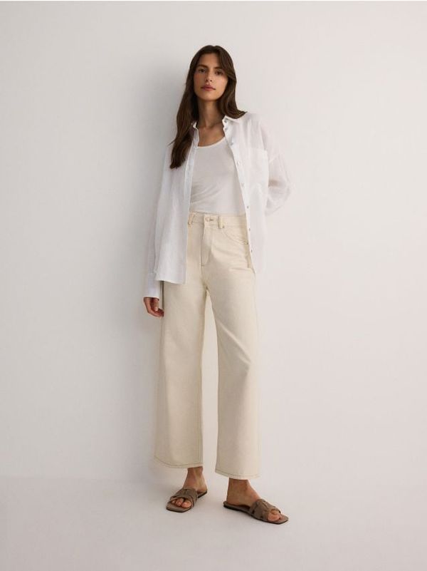 Reserved Reserved - Wide leg traperice - boja kože