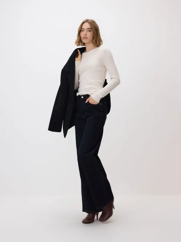 Reserved Reserved - Wide leg traperice - crno
