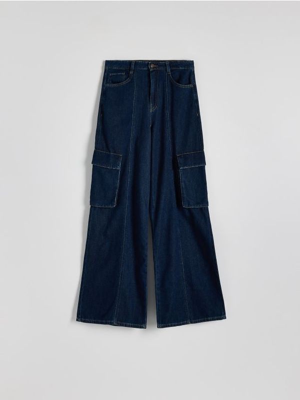 Reserved Reserved - Wide leg traperice - mornarsko plava