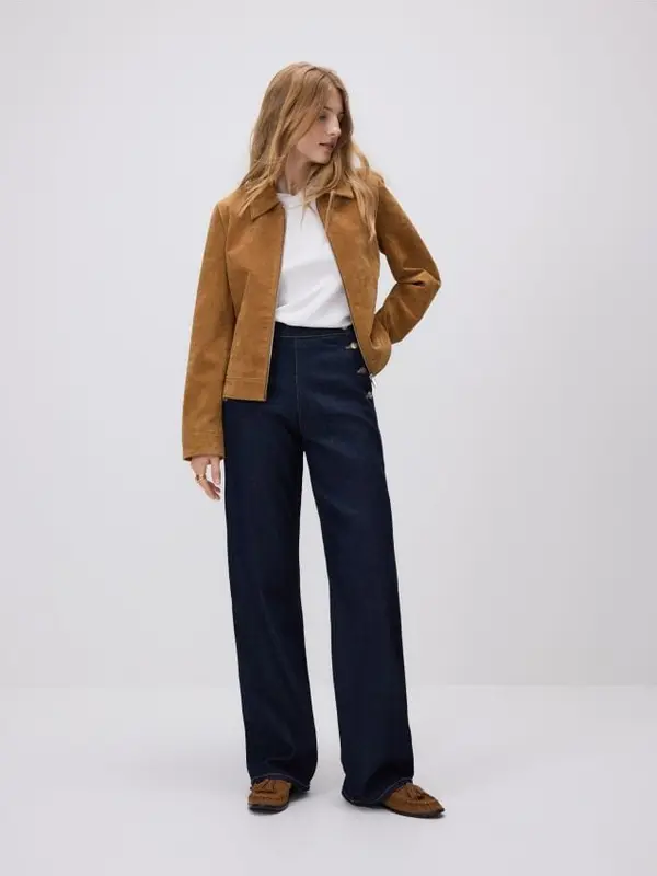 Reserved Reserved - Wide leg traperice - mornarsko plava