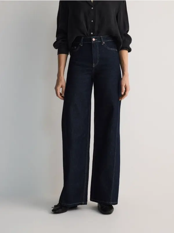 Reserved Reserved - Wide leg traperice - mornarsko plava