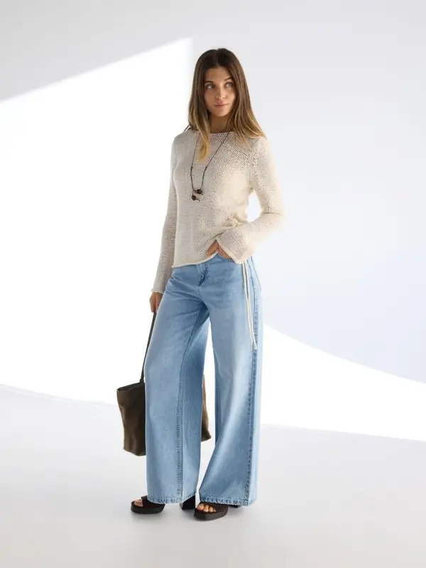 Reserved Reserved - Wide leg traperice - plava