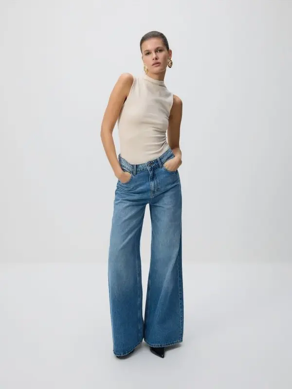 Reserved Reserved - Wide leg traperice - plavo