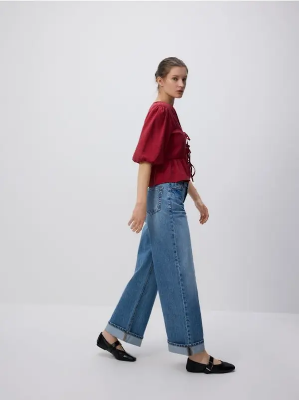 Reserved Reserved - Wide leg traperice - plavo