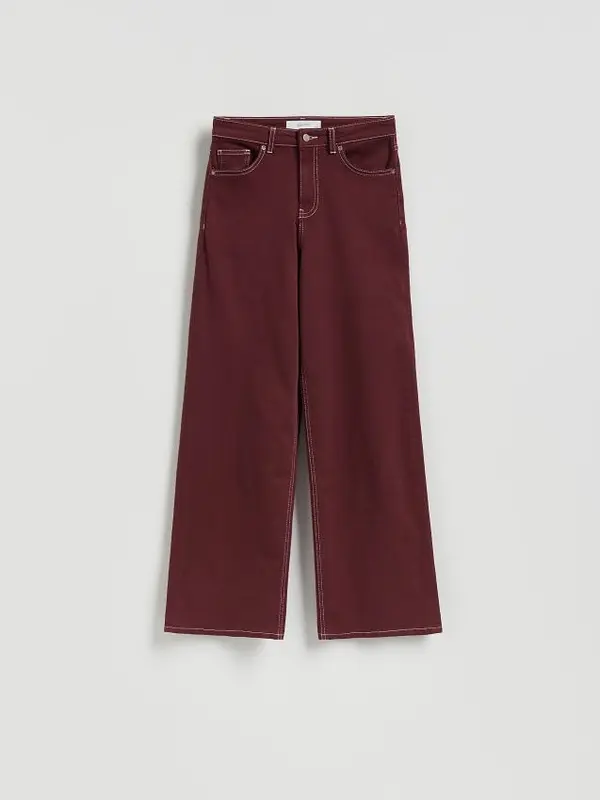 Reserved Reserved - Wide leg traperice - smeđi