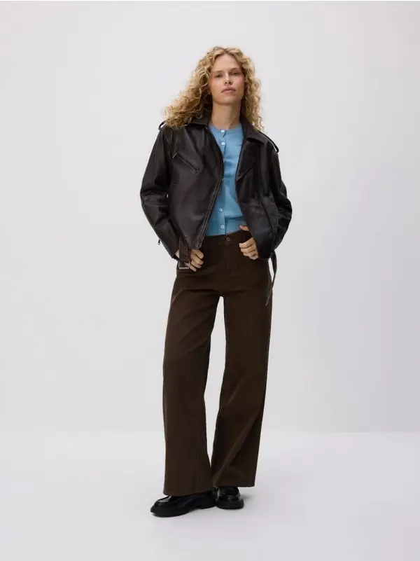 Reserved Reserved - Wide leg traperice - smeđi