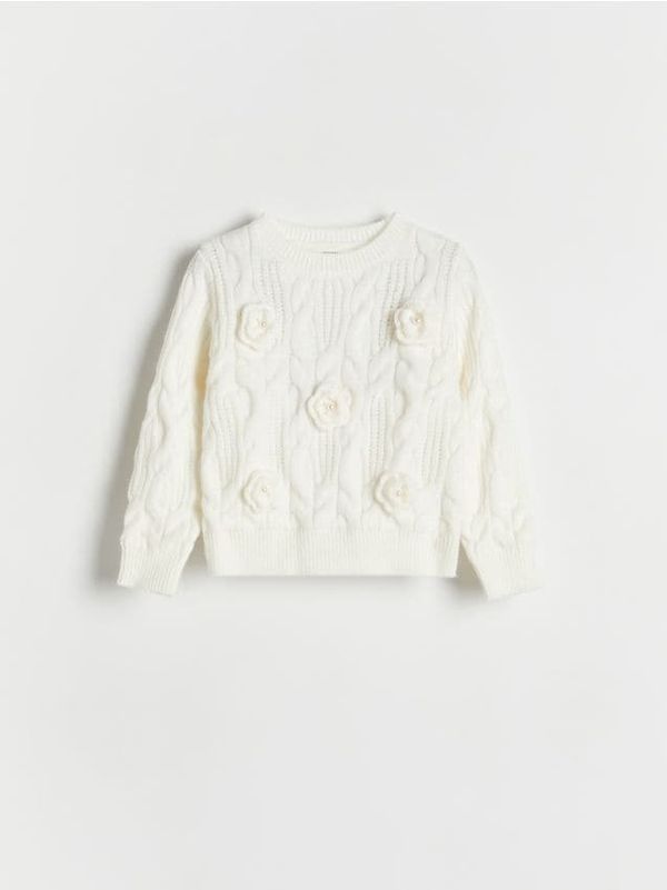 Reserved Reserved - ŽENSKI PULOVER - krem